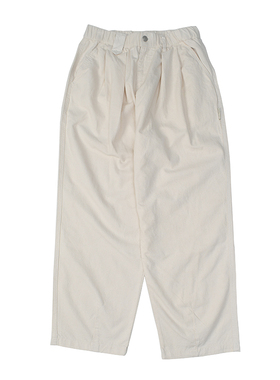 双褶胚布日式复古做旧水洗休闲裤日常休闲宽松阔腿Vintage长裤602