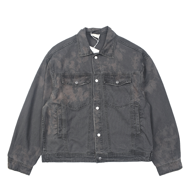 美式复古做旧水洗帆布工装夹克