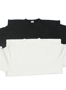 常春版 日系舒适圆领短袖黑白T恤 日常休闲宽松版基础打底Tee1142