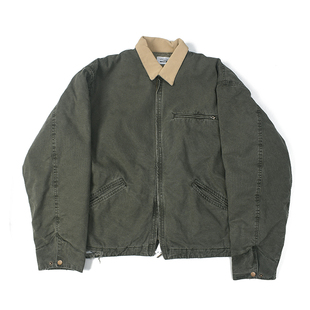 重磅帆布 美式高街复古做旧水洗底特律夹克 cleanfit夹棉外套1833