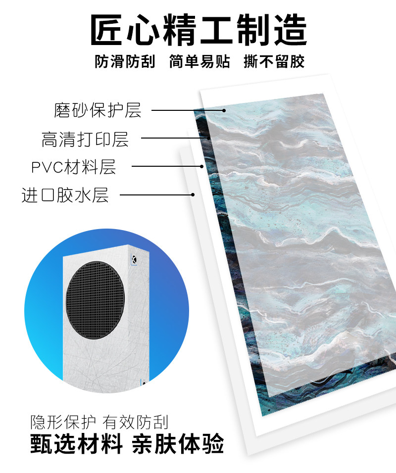 XBOX SERIES S 게임 스티커 필름에 적합한 단일 콘솔 XBOXSERIESS 핸들 통증 스티커 XSS