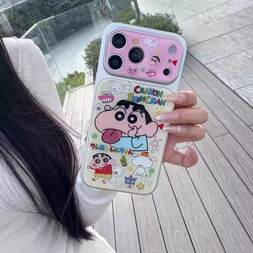 宁宁 高级韩风INS恶搞小新卡通滴胶防摔女iPhone17Pro MobileCase