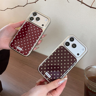 宁宁 韩风满屏五角星标签滴胶电镀防摔女iPhone17Pro Mobile Case