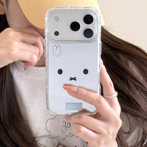 宁宁 可爱卡通蝴蝶结猫咪米菲兔镜面电镀女iPhone17ProMobileCase