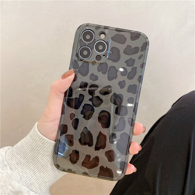 宁宁 冷淡清冷风简约小众豹纹女软防摔iPhone15Promax MobileCase