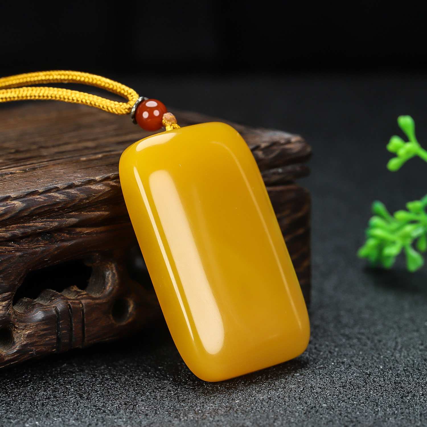 天然黄龙玉平安牌新疆和田玉黄玉平安无事牌吊坠毛衣链挂坠男女款