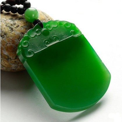 新疆和田玉平安无事牌吊坠 碧玉牌玉佩男女款云纹平安牌玉坠玉石