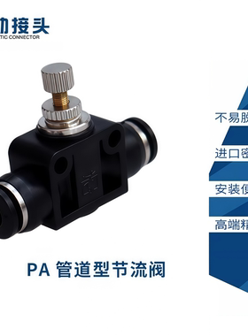 黑色体调节阀管道节流阀PA/SA-04/06/08/10/12/14/16流量调节阀