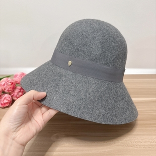 25新款 贵牌Helen毛呢礼帽复古气质蝴蝶结纯羊毛圆顶渔夫帽子大檐