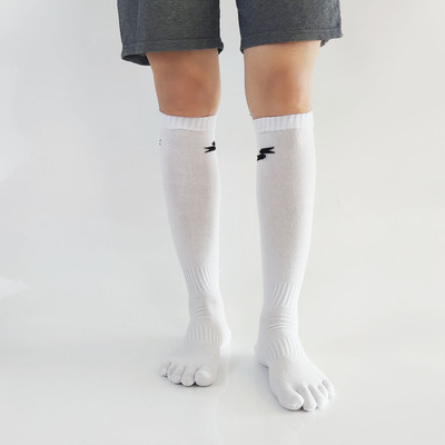 长筒五指袜男士秋冬季跑步运动袜子登山训练用高筒到膝盖袜子女纯