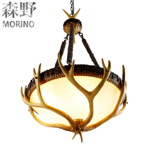 森野照明 美式吊灯乡村鹿角灯入户过道阳台民宿别墅创意鹿角吊灯