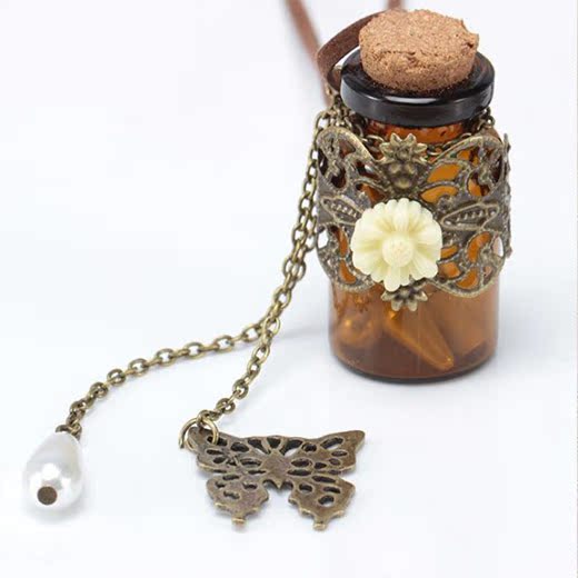 欧美热卖手工制作镂空复古漂流瓶长款项链 蝴蝶珍珠许愿瓶吊坠在类目 饰品/流行首饰/时尚饰品新, 项链中 - 来自Buy2taobao.com提供专业的淘宝代购服务