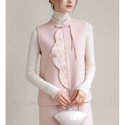 946中式上衣无袖背心双面尼羊绒马甲裁剪图板外套衬衣新中式纸样