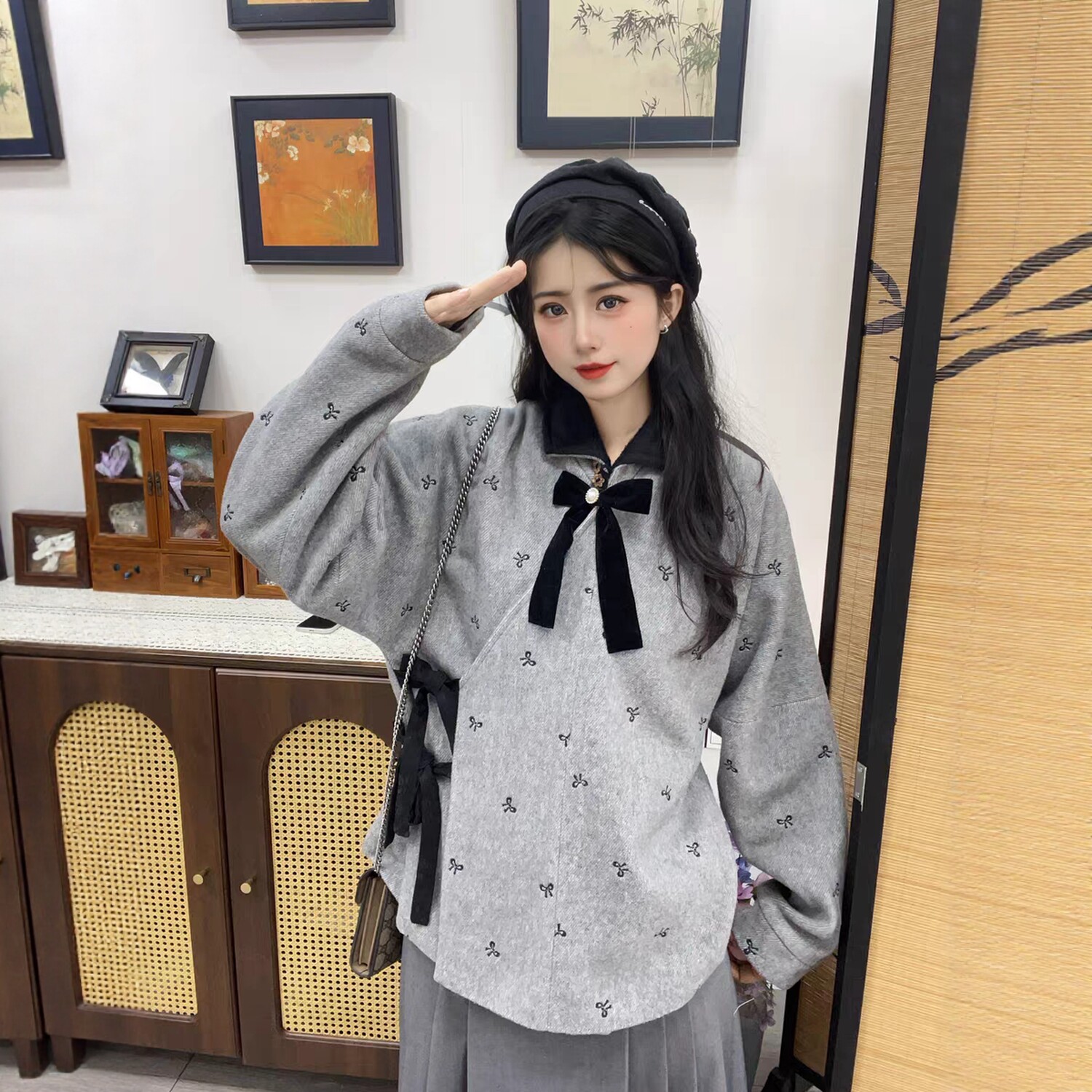 视频602套里布款改良飞机袖宽松明治汉服外套做衣服缝纫裁剪纸样
