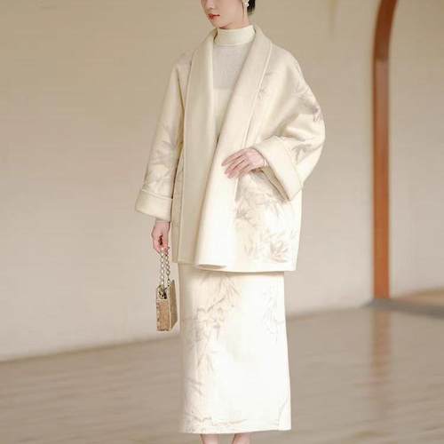 视频870披风外搭赫本双面呢子大衣冬季毛呢外套做衣服装裁剪纸样