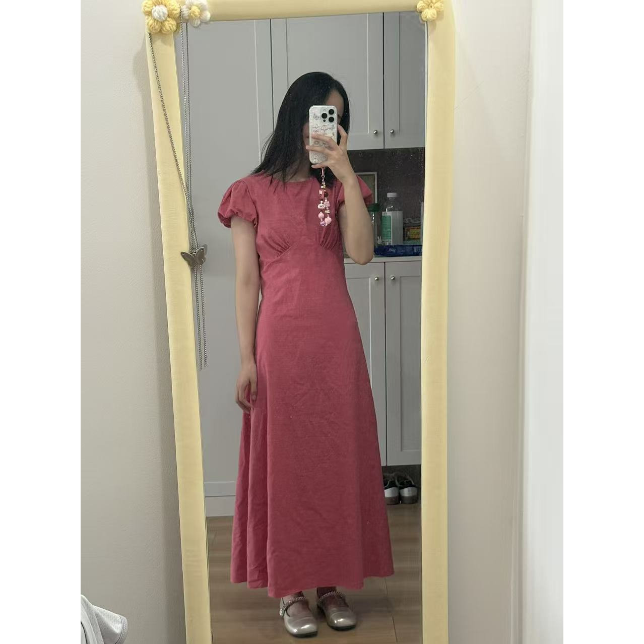 送视频讲解675圆领泡泡袖斜裁显大摆一条人连衣裙服裁剪女纸样