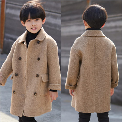 188服装落肩袖双面羊绒大衣秋冬童中长款毛呢外套裁剪打纸样