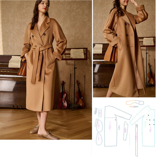 412经典款毛呢长款双面尼羊绒做