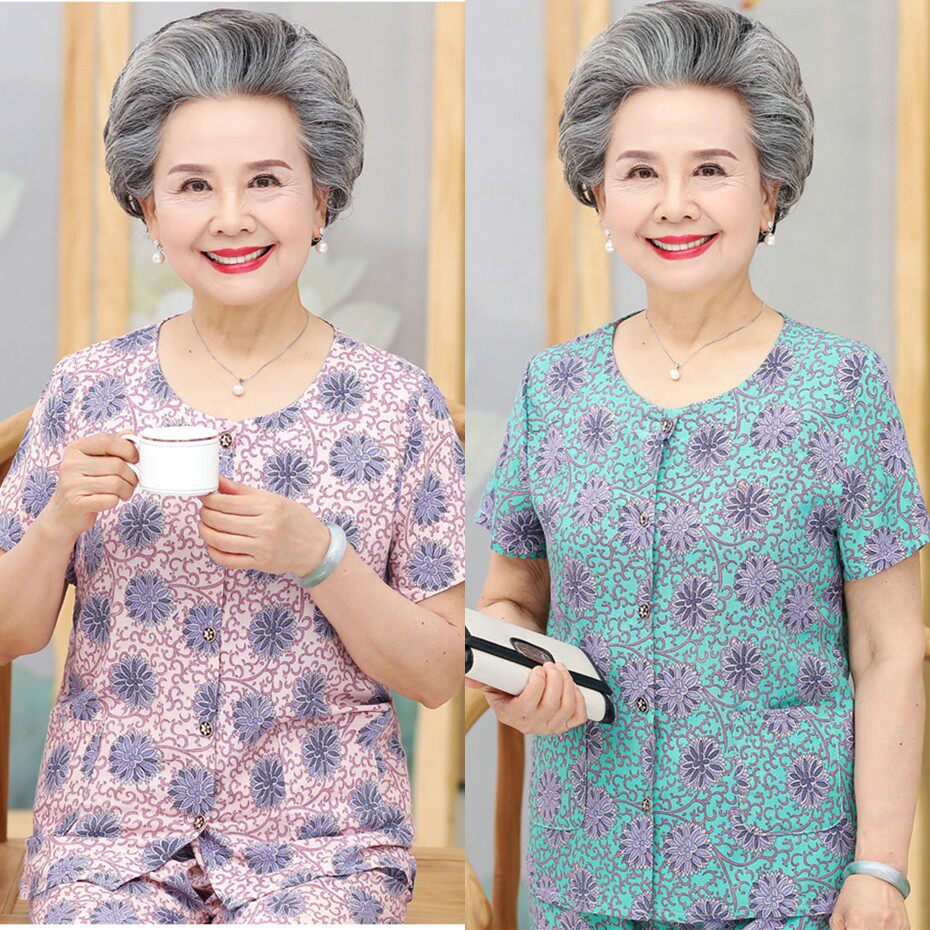 1513一套女士做衣服装图家居服中老年短袖短裤睡衣 套装 裁剪纸样