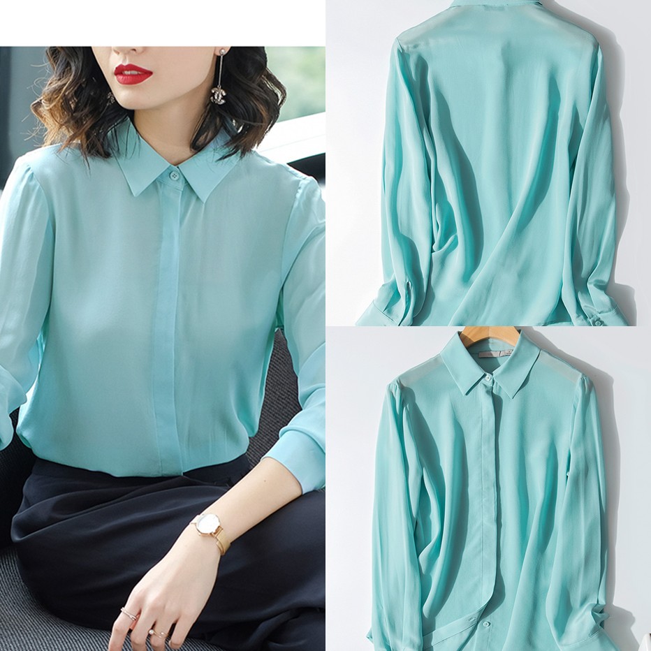 视频778女装真丝衬衫样板裁剪图纸款桑丝衬衣上衣暗门襟纸样