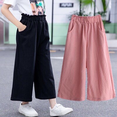 视频153儿童学生长裤子1:1实物做衣服装剪裁图纸女童装阔腿直纸样