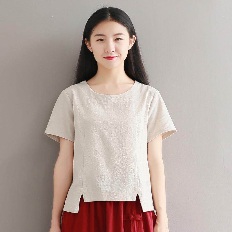 1666衬衣短款上衣圆领短袖服装