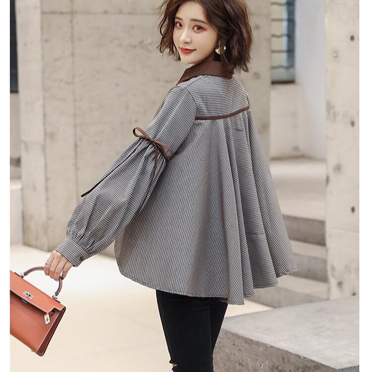 1080设计新款衬衫娃娃衫上衣春秋衬衣女服装裁剪图版纸样