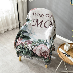 沙发套罩小型亚麻全盖布ins风美式沙发巾单个美式乡村复古靠背巾