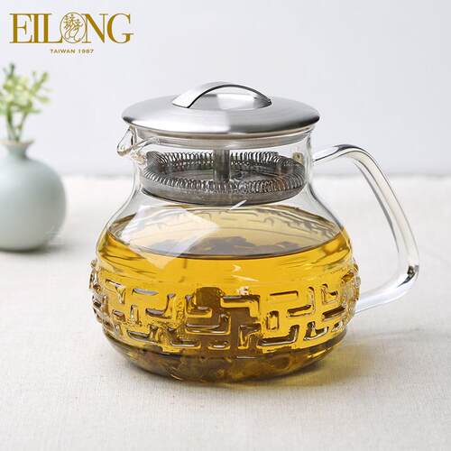 台湾宜龙eilong家用办公耐高温玻璃茶大师如意纹煮茶器过滤泡茶壶 - 封面