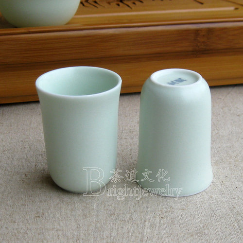 粉青釉闻香杯开片铁观音小杯子