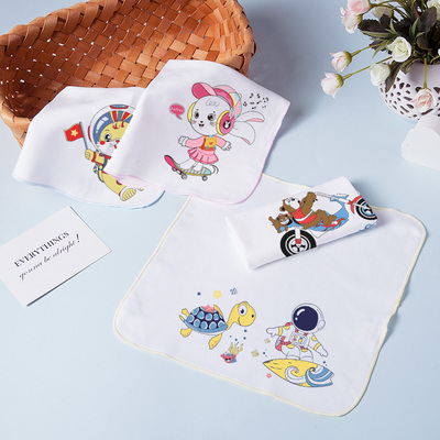 初生婴儿口水巾纯棉新生儿小方巾柔软宝宝洗脸毛巾喂奶巾手绢手帕