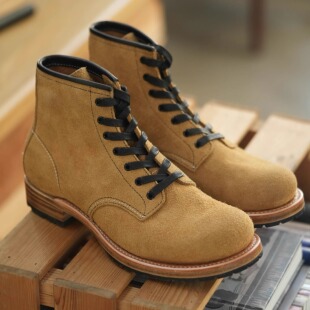靴咔叽复古楦固特异牛皮马丁靴伞兵靴头层牛皮 岩屋手造贝克曼工装