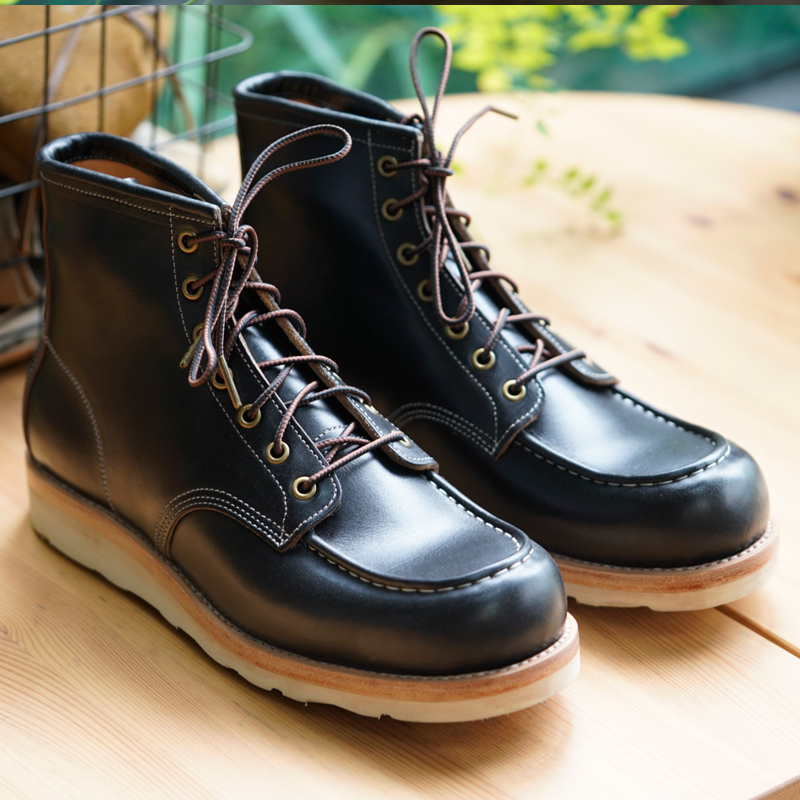875工装鞋 美式复古手工机车靴男鞋 霍尔文horween cxl茶心牛皮