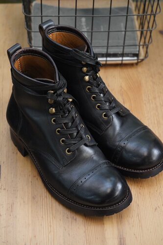 手工鞋伞兵靴固特异工装鞋岩屋手造 BOOTS horween美式复古男鞋靴