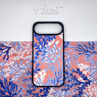 蓝粉色珊瑚清新棉布苹果17iPhone3mini6pro5ax4lus全包保护手机壳