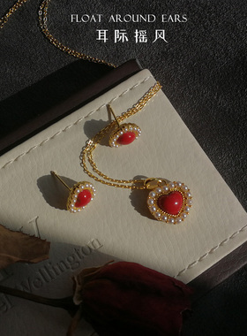 女生礼物红色爱心纯银项链