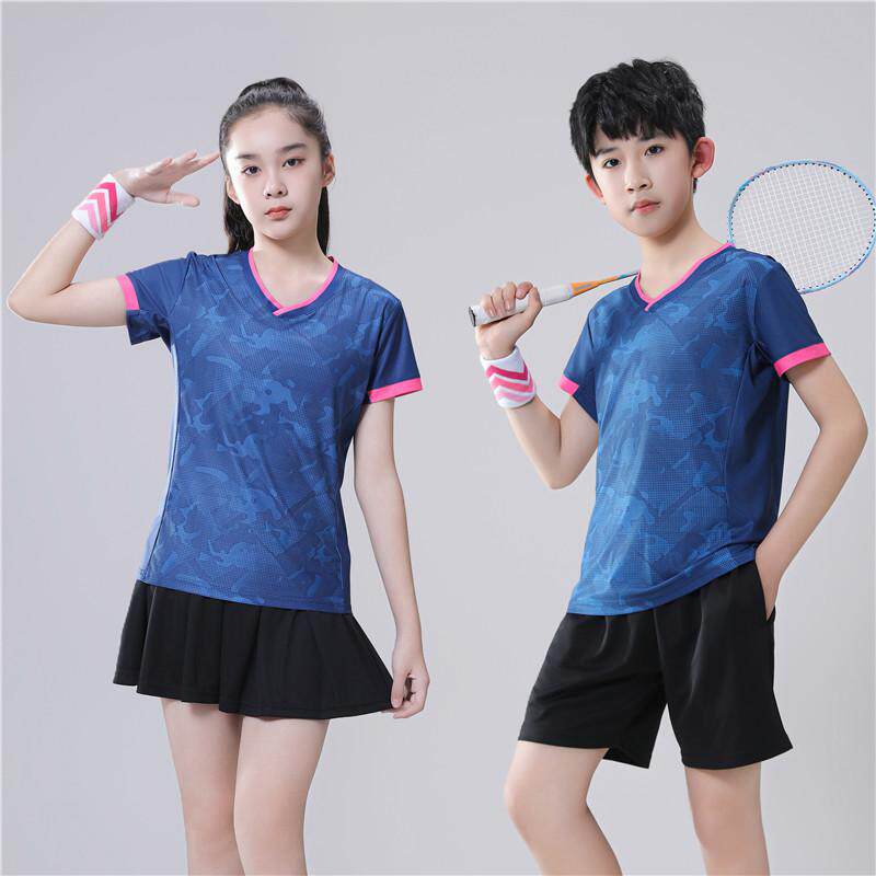 儿童羽毛球服装乒乓球衣服套装男童运动服女孩夏季女速干训练服男