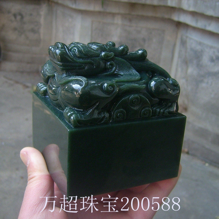 和田玉印章龙钮玉玺闲章古风明清款文玩雅印传统手工艺品专业篆刻