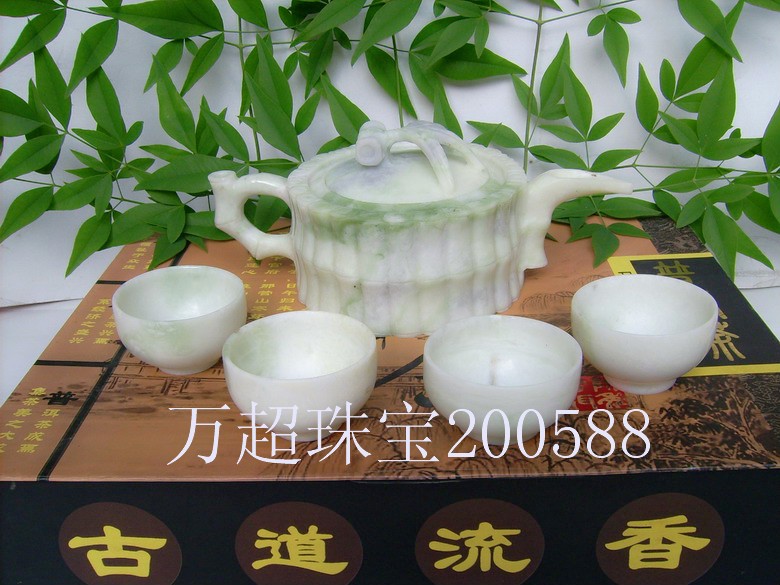 蓝田玉竹节茶壶茶具竹韵万超珠宝200588