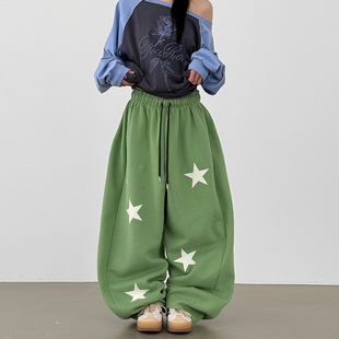虞书欣同款韩代26 star printed balloon banding pants星星卫裤