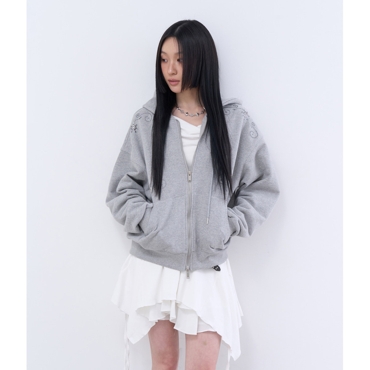 lowear韩代拉链卫衣帽衫