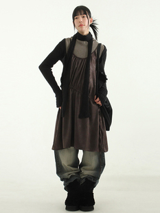 sleeveless shirring midi ops无袖 连衣裙 韩国代购 中长款 oblique