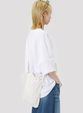 韩国代购Raucohouse Drawstring canvas crossbody bag单肩斜挎包
