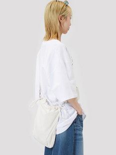 韩国代购Raucohouse Drawstring canvas crossbody bag单肩斜挎包