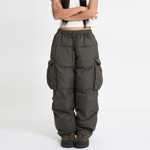 韩代Raucohouse Heavy padded cargo pants 复古口袋工装棉裤百搭