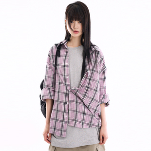 韩国代购Raucohouse Madras big check over shirt 格子长袖衬衫