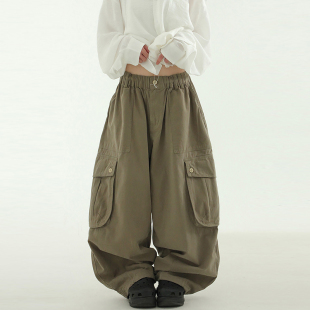 pants cotton 裤 工装 unisex banding balloon cargo 韩代25S
