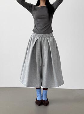 韩代26 pleated cotton bermuda banding pants (unisex)七分卫裤