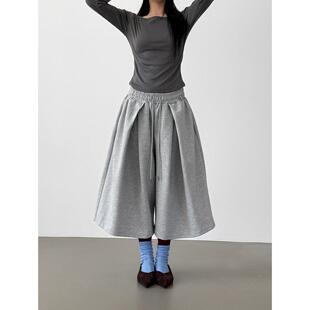 韩代26 pleated cotton bermuda banding pants (unisex)七分卫裤