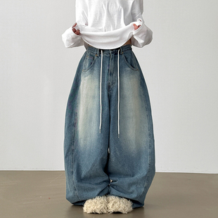 balloon string pants 韩代26 水洗牛仔裤 denim unisex washed